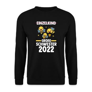 Schwester Bienen grosse Schwester Geschwister Gesc - Unisex Pullover - Schwarz - Vorne - Alina (178cm) & Michal (187cm)