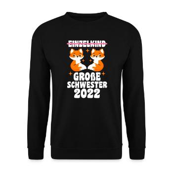 Schwestern Fuchs grosse Schwester Fuchs Geschenk - Unisex Pullover - Schwarz - Vorne - Alina (178cm) & Michal (187cm)