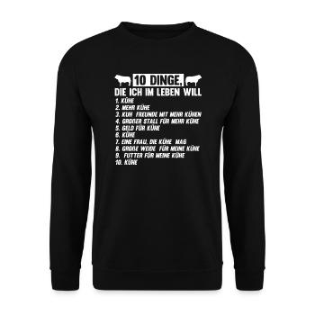 Kühe Kuh Kuh Besitzer Geschenk - Unisex Pullover - Schwarz - Vorne - Alina (178cm) & Michal (187cm)