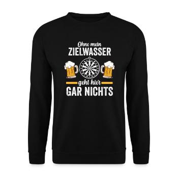 DART AND BEER 30 - Unisex Pullover - Schwarz - Vorne - Alina (178cm) & Michal (187cm)
