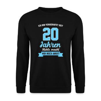 verheiraten Hochzeit Porzellanhochzeit Geschenk - Unisex Pullover - Schwarz - Vorne - Alina (178cm) & Michal (187cm)
