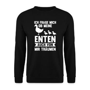 Ente Bauer Enten Ente Geschenk - Unisex Pullover - Schwarz - Vorne - Alina (178cm) & Michal (187cm)
