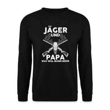 Wald Jäger Jagd Geschenk - Unisex Pullover - Schwarz - Vorne - Alina (178cm) & Michal (187cm)