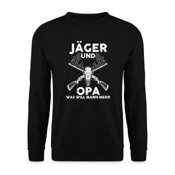 Wald Jäger Jagd Geschenk - Unisex Pullover - Schwarz - Vorne - Alina (178cm) & Michal (187cm)