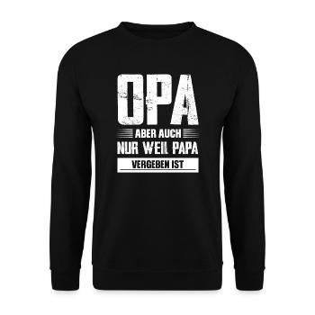 Opas Opa Opas Geschenk - Unisex Pullover - Schwarz - Vorne - Alina (178cm) & Michal (187cm)