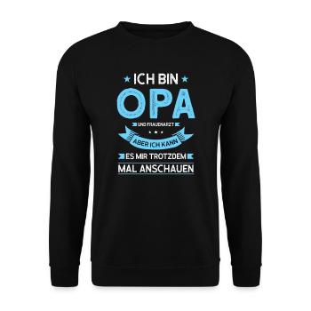 Opas Opa Opas Geschenk - Unisex Pullover - Schwarz - Vorne - Alina (178cm) & Michal (187cm)