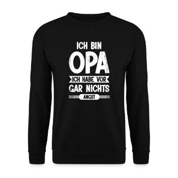Opas Opa Opas Geschenk - Unisex Pullover - Schwarz - Vorne - Alina (178cm) & Michal (187cm)