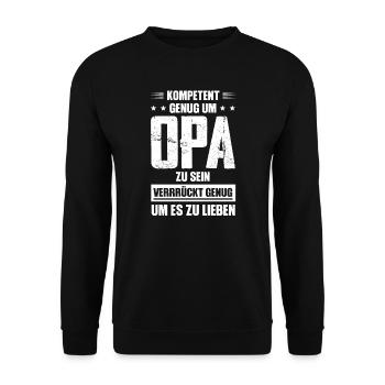Opas Opa Opas Geschenk - Unisex Pullover - Schwarz - Vorne - Alina (178cm) & Michal (187cm)