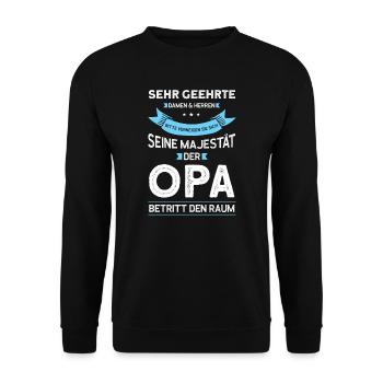 Opas Opa Opas Geschenk - Unisex Pullover - Schwarz - Vorne - Alina (178cm) & Michal (187cm)