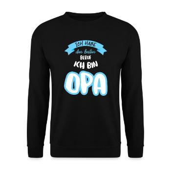 Opas Opa Opas Geschenk - Unisex Pullover - Schwarz - Vorne - Alina (178cm) & Michal (187cm)