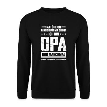 Opas Opa Opas Geschenk - Unisex Pullover - Schwarz - Vorne - Alina (178cm) & Michal (187cm)