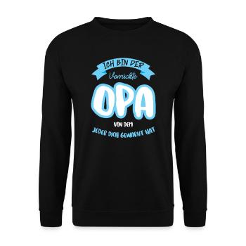 Opas Opa Opas Geschenk - Unisex Pullover - Schwarz - Vorne - Alina (178cm) & Michal (187cm)
