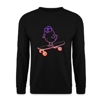 Skateboarding Tricks Skateboard Kücken Skater - Unisex Pullover - Schwarz - Vorne - Alina (178cm) & Michal (187cm)