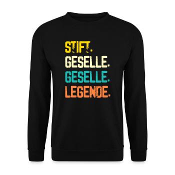 Geselle 2023 Geselle Geselle bestanden Geschenk - Unisex Pullover - Schwarz - Vorne - Alina (178cm) & Michal (187cm)