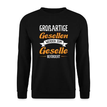 Geselle 2023 Geselle Geselle bestanden Geschenk - Unisex Pullover - Schwarz - Vorne - Alina (178cm) & Michal (187cm)