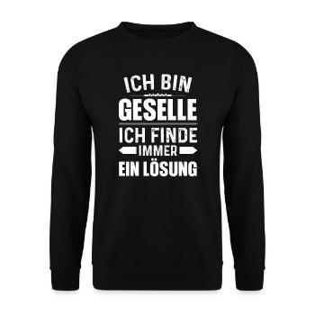 Geselle 2023 Geselle Geselle bestanden Geschenk - Unisex Pullover - Schwarz - Vorne - Alina (178cm) & Michal (187cm)