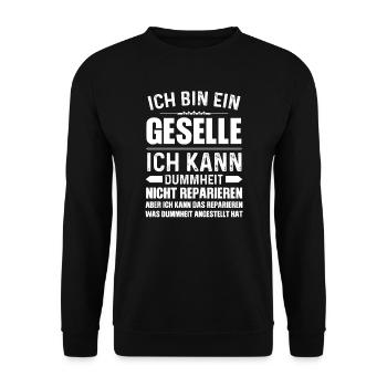 Geselle 2023 Geselle Geselle bestanden Geschenk - Unisex Pullover - Schwarz - Vorne - Alina (178cm) & Michal (187cm)