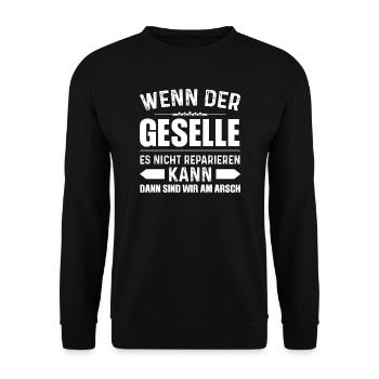 Geselle 2023 Geselle Geselle bestanden Geschenk - Unisex Pullover - Schwarz - Vorne - Alina (178cm) & Michal (187cm)