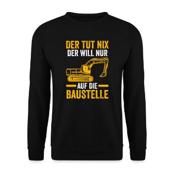 Baggerfahrer Job Baggerführer Geschenk - Unisex Pullover - Schwarz - Vorne - Alina (178cm) & Michal (187cm)
