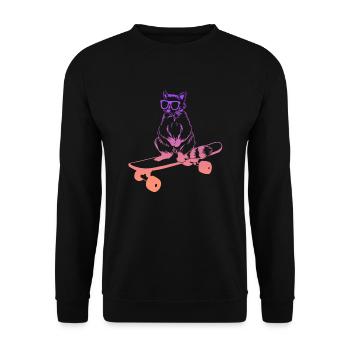 Skateboard Raccoon Skater Skateboarding - Sweat-shirt Unisexe - noir - Devant - Alina (178cm) & Michal (187cm)