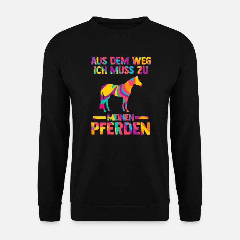 Reiten Pferd Pferdesport Geschenk - Unisex Pullover - Schwarz