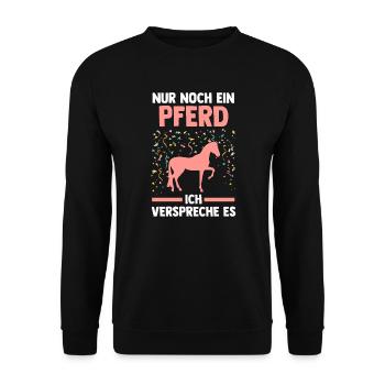 Reiten Pferd Reiter Geschenk - Unisex Pullover - Schwarz - Vorne - Alina (178cm) & Michal (187cm)