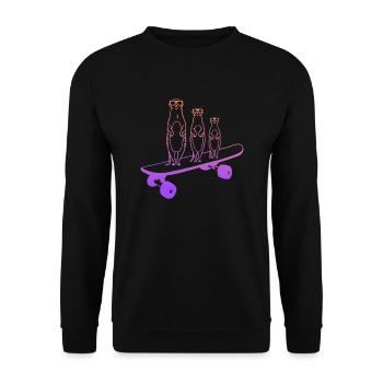 Skateboard Meerkat Skater Skateboarding - Sweat-shirt Unisexe - noir - Devant - Alina (178cm) & Michal (187cm)