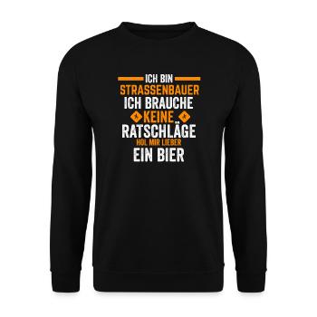 Straßenbauer Bier Asphaltbauer Geschenk - Unisex Pullover - Schwarz - Vorne - Alina (178cm) & Michal (187cm)
