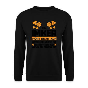Imker Bienen Imkerei Geschenk - Unisex Pullover - Schwarz - Vorne - Alina (178cm) & Michal (187cm)