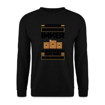 Imker Bienen Bienenzüchter Geschenk - Unisex Pullover - Schwarz - Vorne - Alina (178cm) & Michal (187cm)