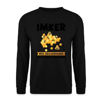 Imker Bienen Bienenzüchter Geschenk - Unisex Pullover - Schwarz - Vorne - Alina (178cm) & Michal (187cm)