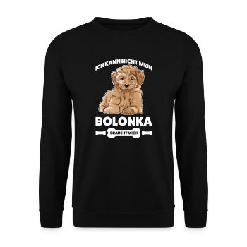 Bolonka Hund Bolonka Zwetna Geschenk - Unisex Pullover - Schwarz - Vorne - Alina (178cm) & Michal (187cm)