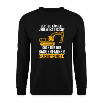 Baggerfahrer Job Baggerführer Geschenk - Unisex Pullover - Schwarz - Vorne - Alina (178cm) & Michal (187cm)