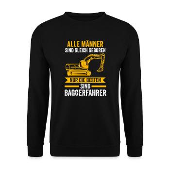 Baggerfahrer Job Baggerführer Geschenk - Unisex Pullover - Schwarz - Vorne - Alina (178cm) & Michal (187cm)