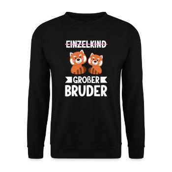 Großer Bruder Katzen Grosser Bruder Geschenk - Unisex Pullover - Schwarz - Vorne - Alina (178cm) & Michal (187cm)