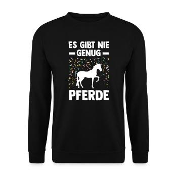 Reiten Pferd Pferde Geschenk - Unisex Pullover - Schwarz - Vorne - Alina (178cm) & Michal (187cm)