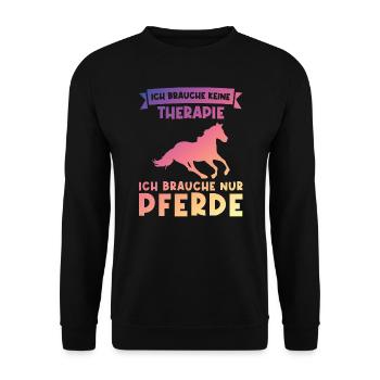 Reiten Pferd Pferde Geschenk - Unisex Pullover - Schwarz - Vorne - Alina (178cm) & Michal (187cm)