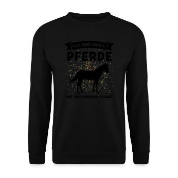 Reiten Pferd Reiter Geschenk - Unisex Pullover - Schwarz - Vorne - Alina (178cm) & Michal (187cm)