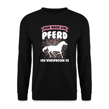 Reiten Pferd Pferdesport Geschenk - Unisex Pullover - Schwarz - Vorne - Alina (178cm) & Michal (187cm)