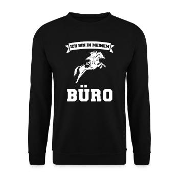 Reiten Pferd Pferde Geschenk - Unisex Pullover - Schwarz - Vorne - Alina (178cm) & Michal (187cm)