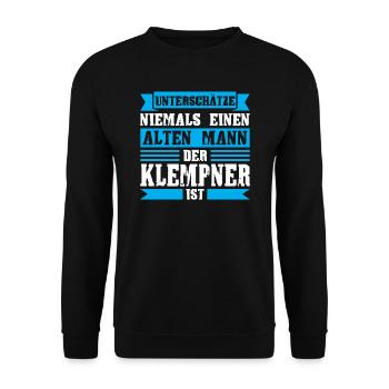 Klempner Beruf Installateur Geschenk - Unisex Pullover - Schwarz - Vorne - Alina (178cm) & Michal (187cm)