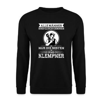 Klempner Beruf Installateur GeschenkKlempner Beruf - Unisex Pullover - Schwarz - Vorne - Alina (178cm) & Michal (187cm)