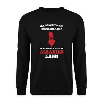 Albanien Reisen Albanisch Geschenk - Unisex Pullover - Schwarz - Vorne - Alina (178cm) & Michal (187cm)