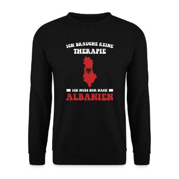 Albanien Reisen Albanien Flagge Geschenk - Unisex Pullover - Schwarz - Vorne - Alina (178cm) & Michal (187cm)