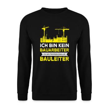 Bauleiter Bauaufsicht Baustellenleiter Geschenk - Unisex Pullover - Schwarz - Vorne - Alina (178cm) & Michal (187cm)