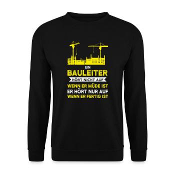 Bauleiter Bauaufsicht Bauherr Geschenk - Unisex Pullover - Schwarz - Vorne - Alina (178cm) & Michal (187cm)