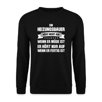 Heizungsbauer Beruf Heizungsinstallateur Geschenk - Unisex Pullover - Schwarz - Vorne - Alina (178cm) & Michal (187cm)