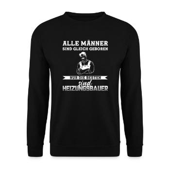 Heizungsbauer Beruf Heizungsinstallateur Geschenk - Unisex Pullover - Schwarz - Vorne - Alina (178cm) & Michal (187cm)