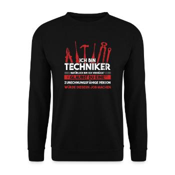 Techniker Beruf Technik Geschenk - Unisex Pullover - Schwarz - Vorne - Alina (178cm) & Michal (187cm)