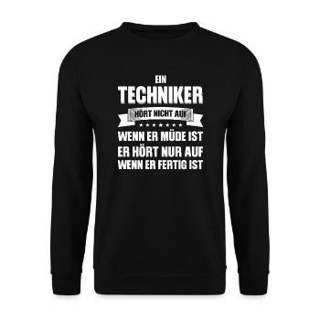 Techniker Beruf Technik Geschenk - Unisex Pullover - Schwarz - Vorne - Alina (178cm) & Michal (187cm)